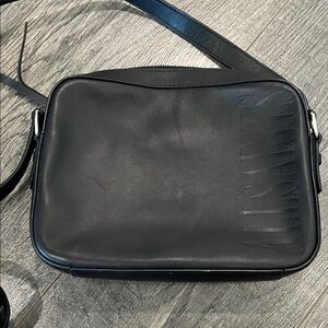 All Saints Black Leather crossbody Bag